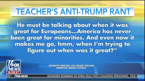 6th Grade Student Captures Teacher Slamming Trump; America Never Been Great For Minorities