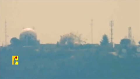 Hezbollah resistance fighters target an Israeli military base