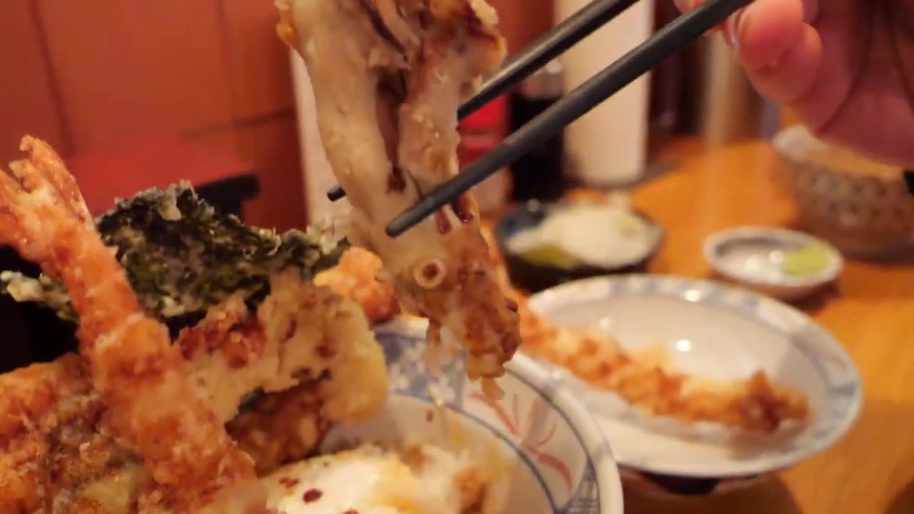 Delicious Tempura Rice Bowl , Fresh Fried Eel