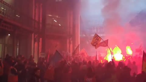 Protestors Outside the Head Office of BLACKROCK in Paris