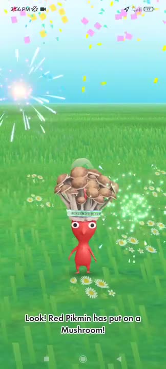 Pikmin Bloom-Red Pikmin With Mushroom Hat