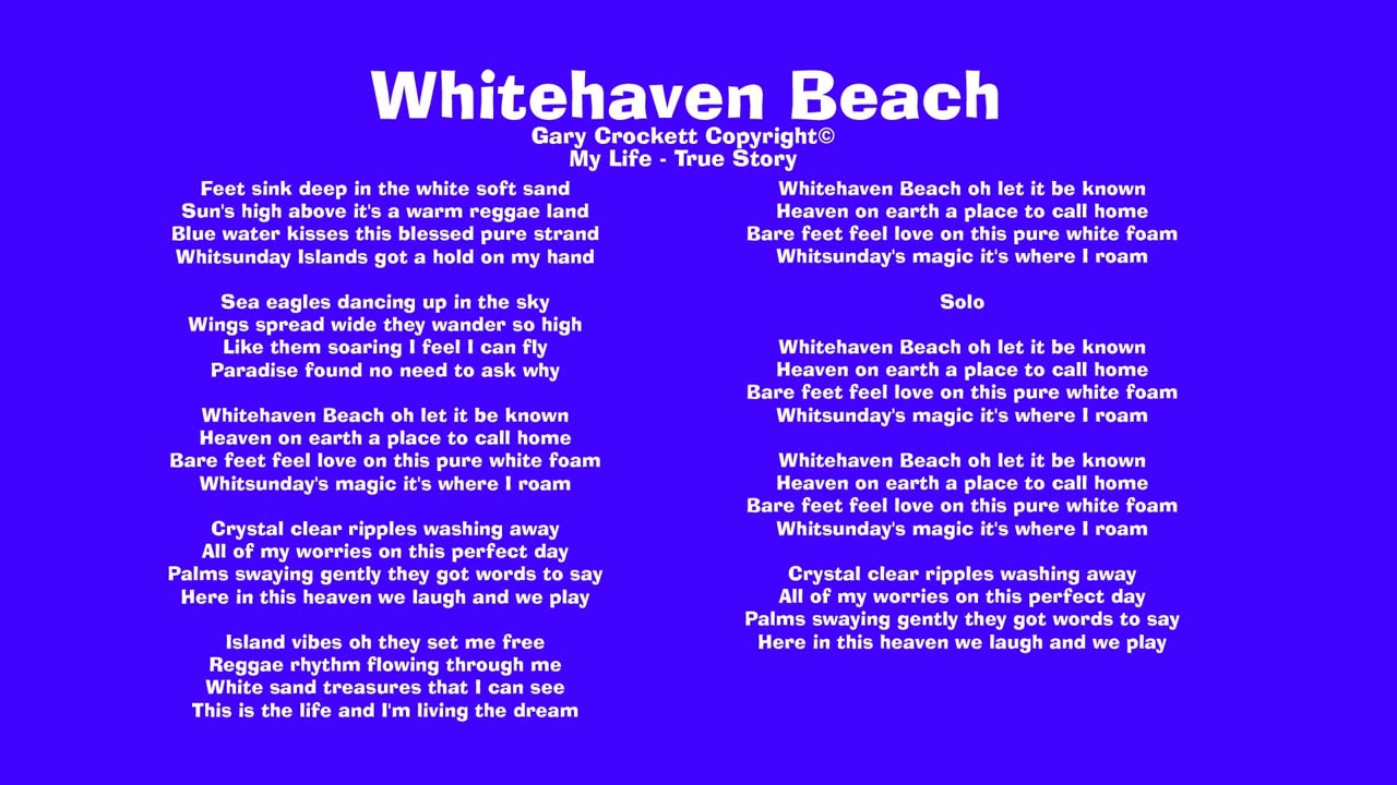 Whitehaven Beach Song