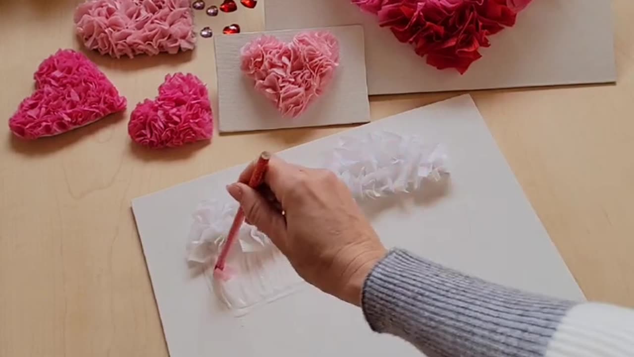 Crepe paper Valentine's Day gift