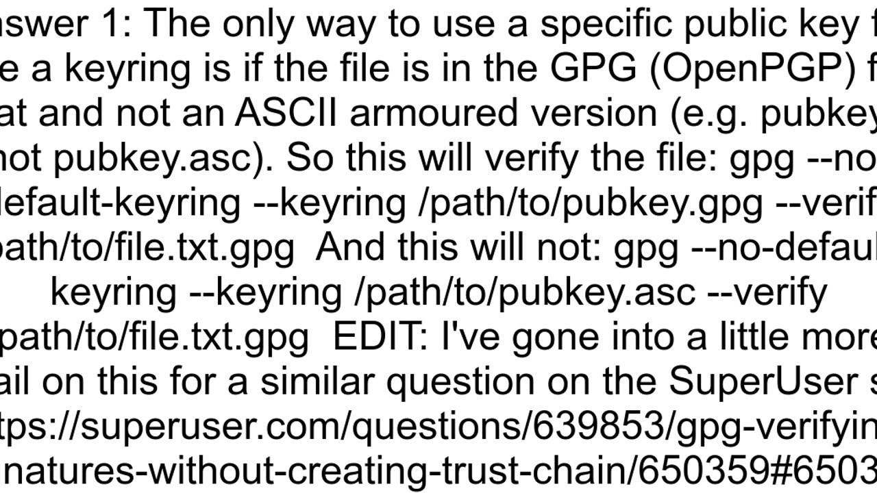 How do I verify a gpg signature matches a public key file