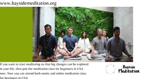 Meditation Class for Beginners in USA
