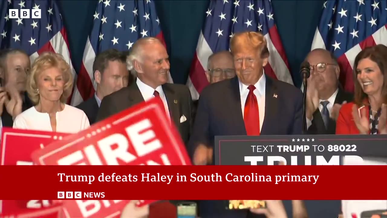 Donald Trump defeats Nikki Haley in South Carolina _ BBC News