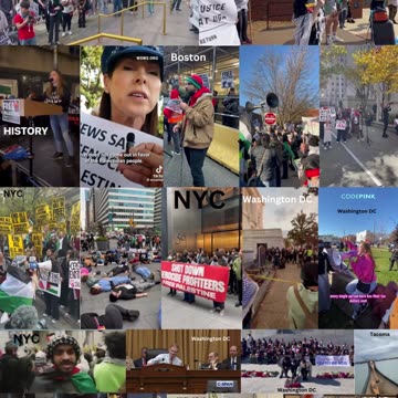 Compilation of protests in the US demanding Gaza ceasefire