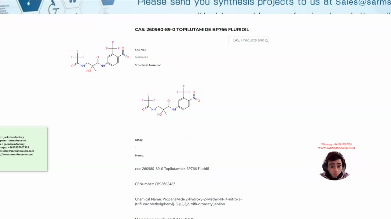 Topilutamide BP766 Fluridil CAS: 260980-89-0