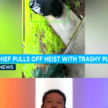 Guy Disguised As A Trash Bag To Steal Packages