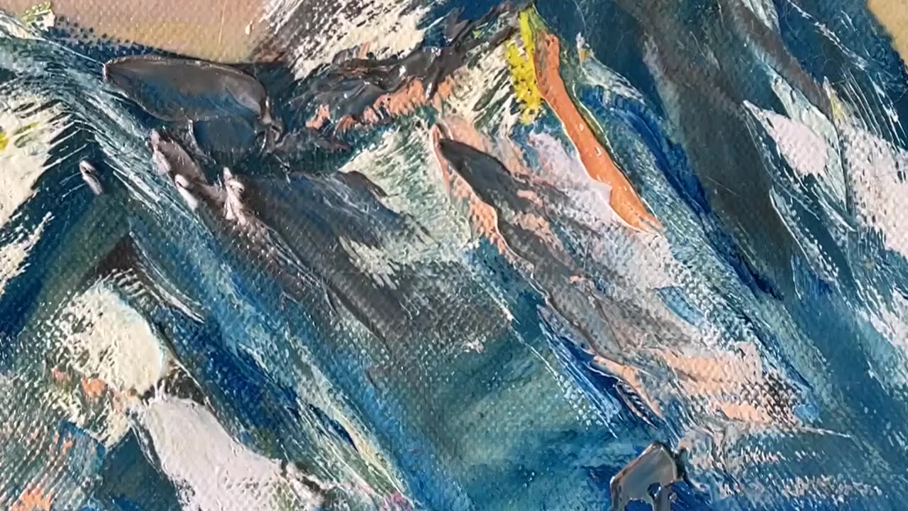 30 seconds of Art | Abstract Mountains | Oil Painting