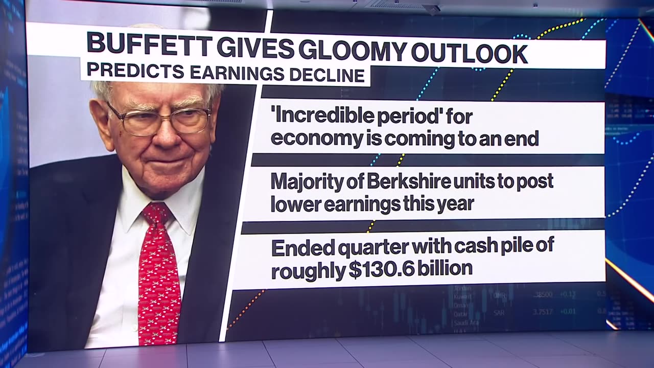 News Line today Buffett Forecast earning at Berkshire will drop