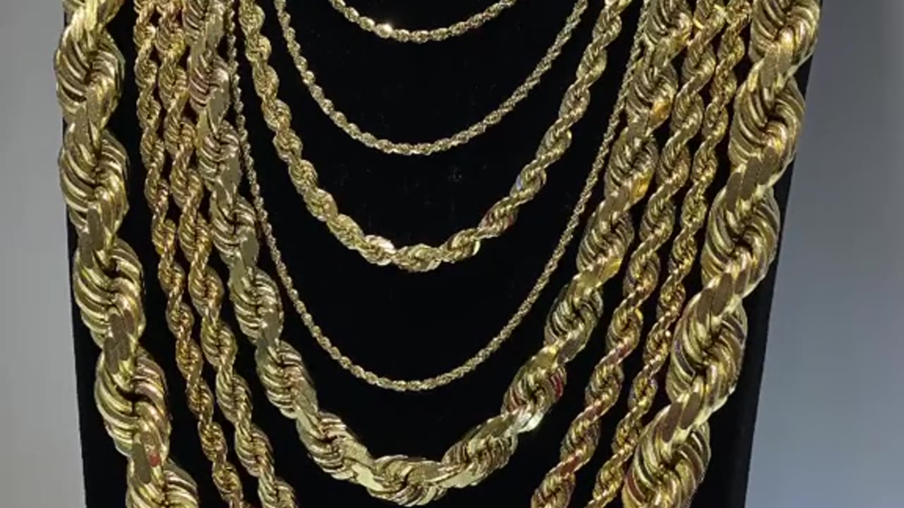 10K Solid Gold Rope Chains at Ijaz Jewelers