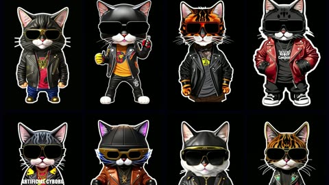 COOL CATS STICKERS | COLLECT THEM ALL [4K]