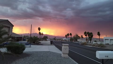 Orange storm front