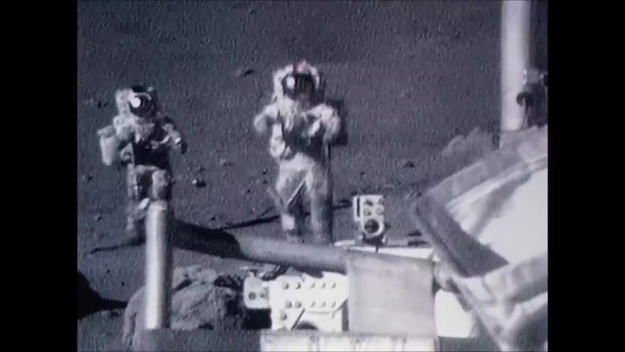 Astronauts falling on the Moon, NASA Apollo Mission Landed on the Lunar Surface