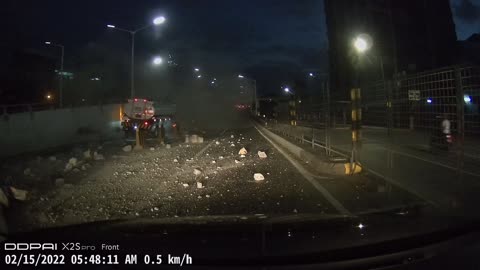 Tanker Crashes into Barrier