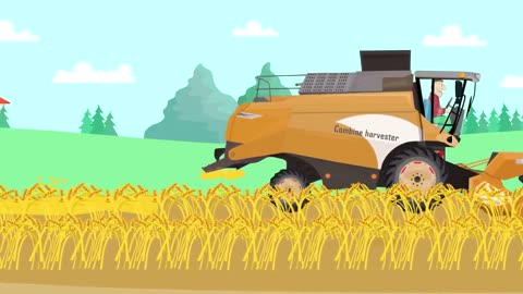 Kids Entertainment- Farm work Combine Harvester and Tractor