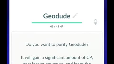 Pokémon GO-Purifying Shadow Alolan Geodude