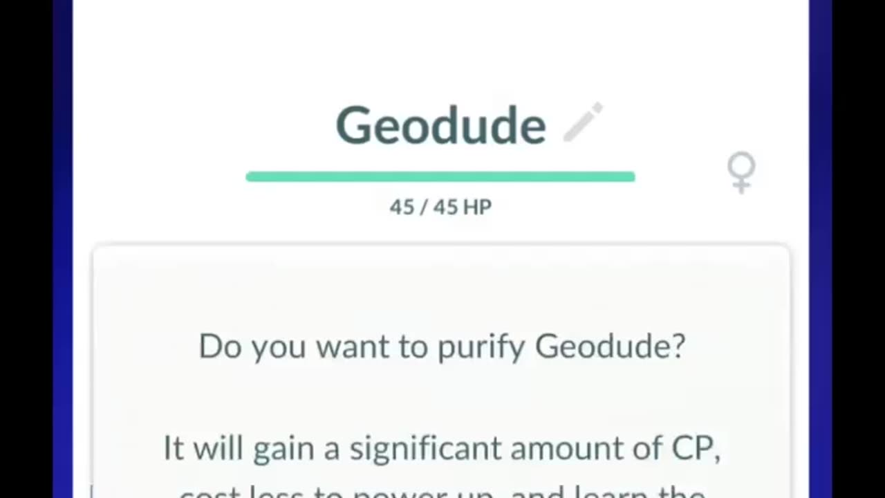 Pokémon GO-Purifying Shadow Alolan Geodude