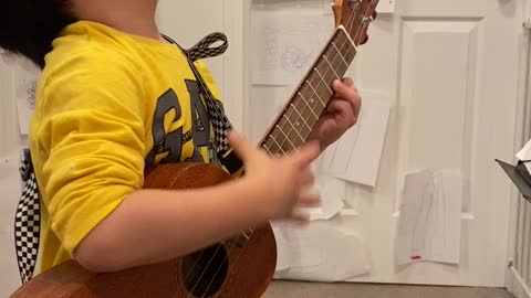 5 Years Old Kid Play-Along Ukulele Can’t Help Falling In Love with You