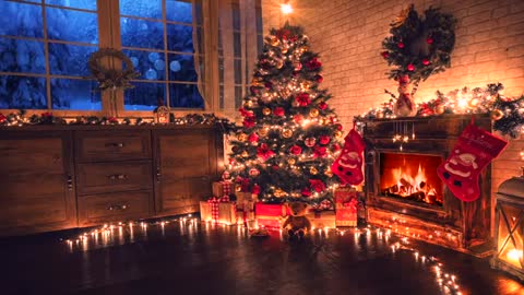 Christmas Fireplace with Music