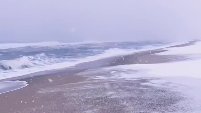 Snow on the beach