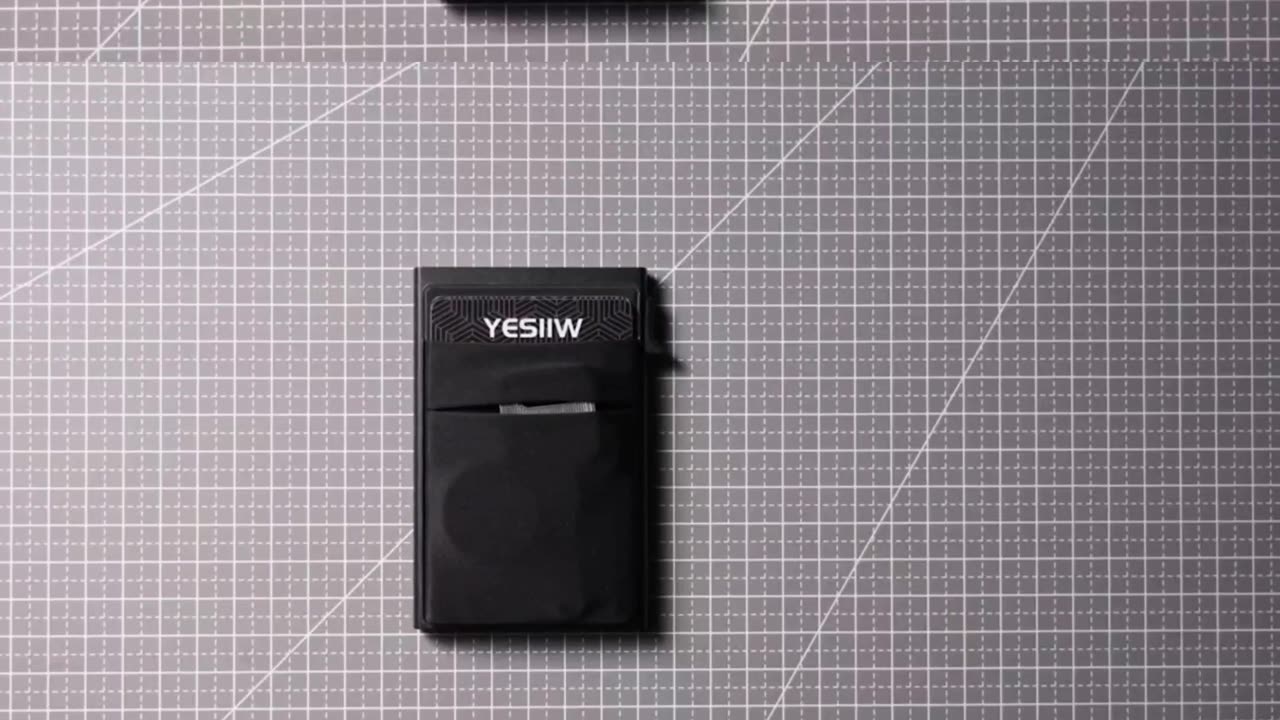 YESIIW Slim Wallet for Men - Pop et ards Black