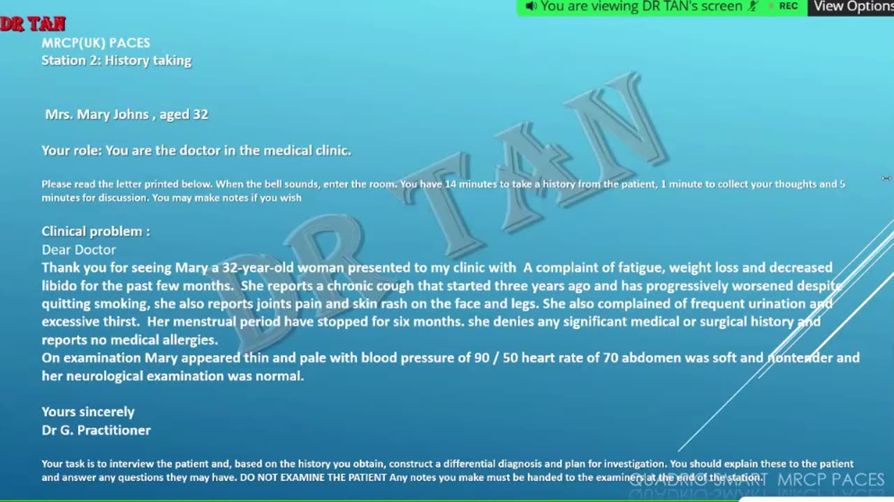 ST2.32 year old lady with fatigue, weight loss, chronic cough, skin rash, joint pain