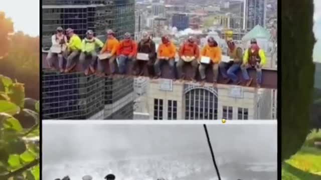 Chicago local Iron Workers remake the iconic "Lunch atop a skyscraper"