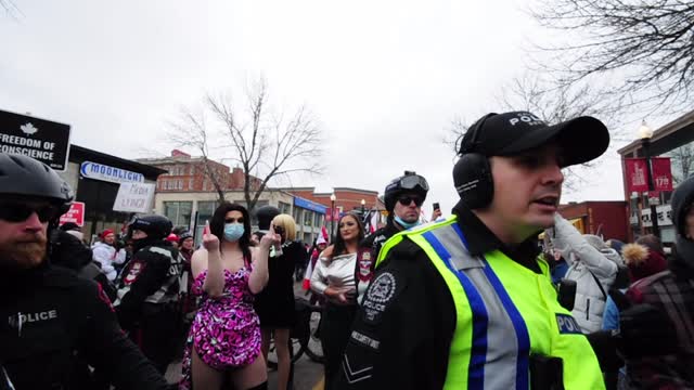 February 19th United For Freedom Rally COUNTER PROTESTERS INTERACTION | Calgary Alberta Canada