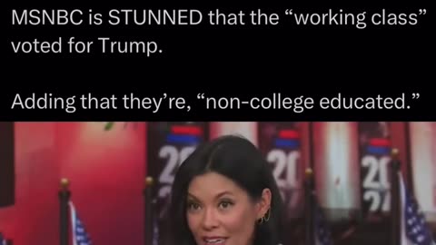 “MSNBC is stunned that the ‘working class’ voted for Trump, ‘non-college educated.’”