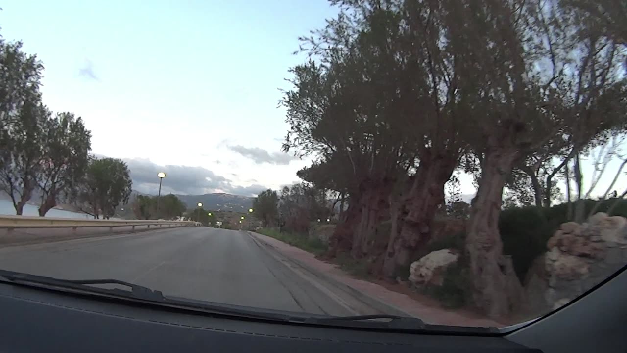 driving next to the sea and inside Sitia