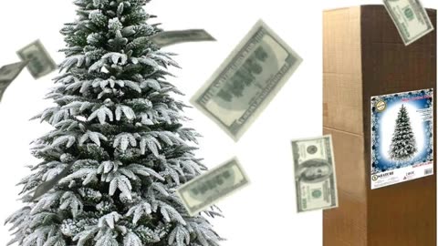 SHATCHI 8ft/2.4m Lapland Fir Snow-Covered Artificial Christmas Tree - Winter Wonderland at Home!