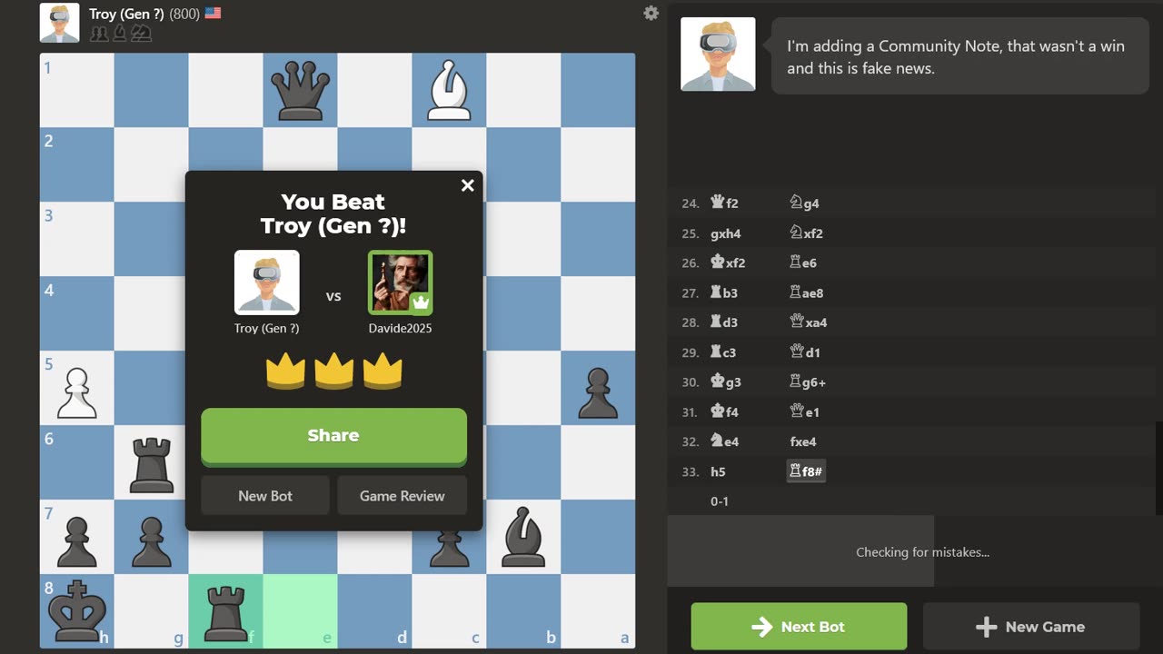 How to win against Troy (Gen ?) with White and Black