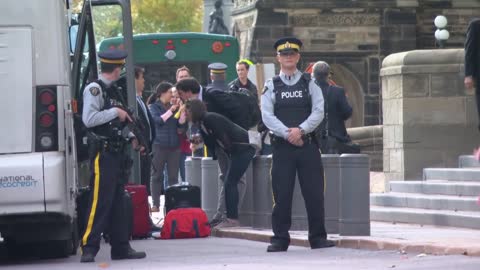 Exclusive: Justin Trudeau arrives at The Peace Tower in Ottawa