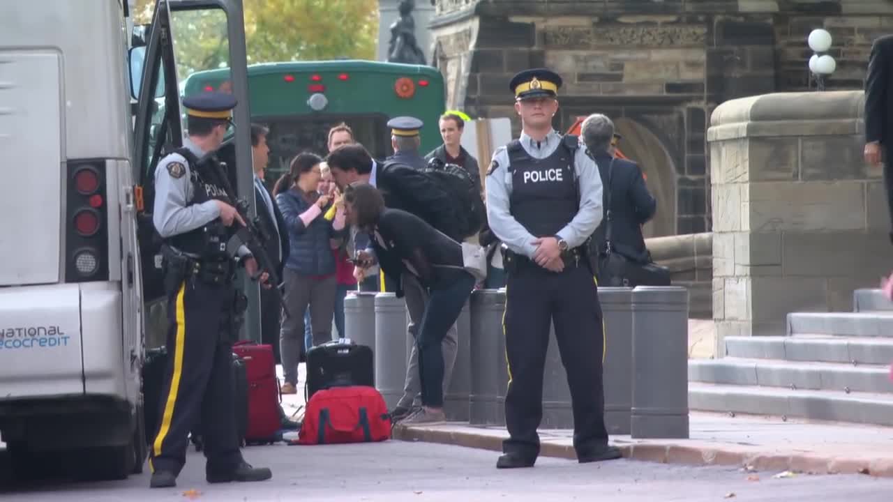 Exclusive: Justin Trudeau arrives at The Peace Tower in Ottawa