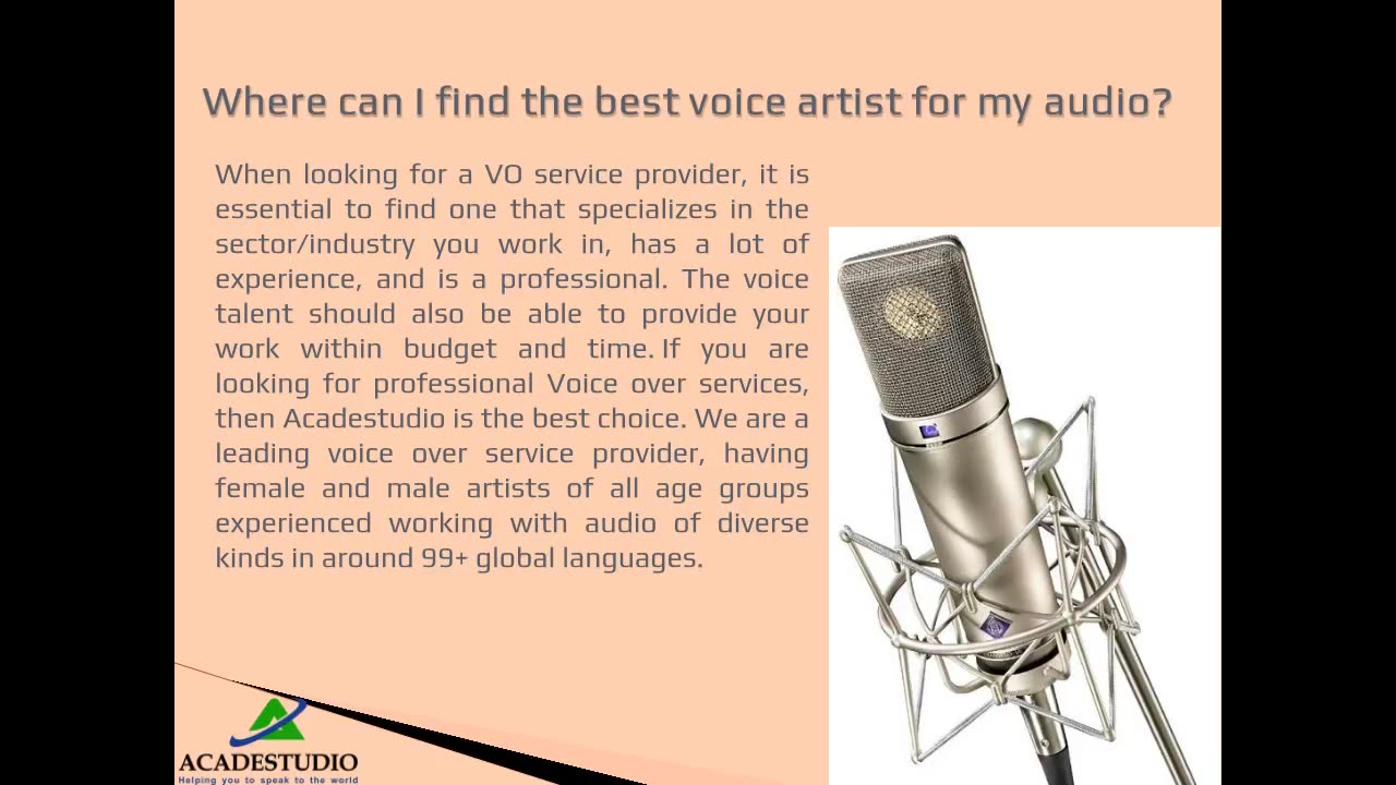 What are Voice over services?