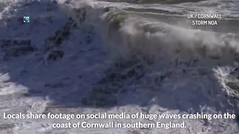 Huge waves wash away the coast_ A powerful sea storm