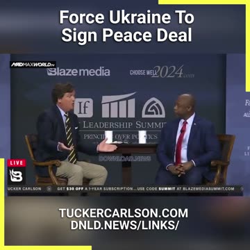 Tucker Carlson Explains How To Force A Peace Deal In Ukraine To Tom Cotton - 7/14/23