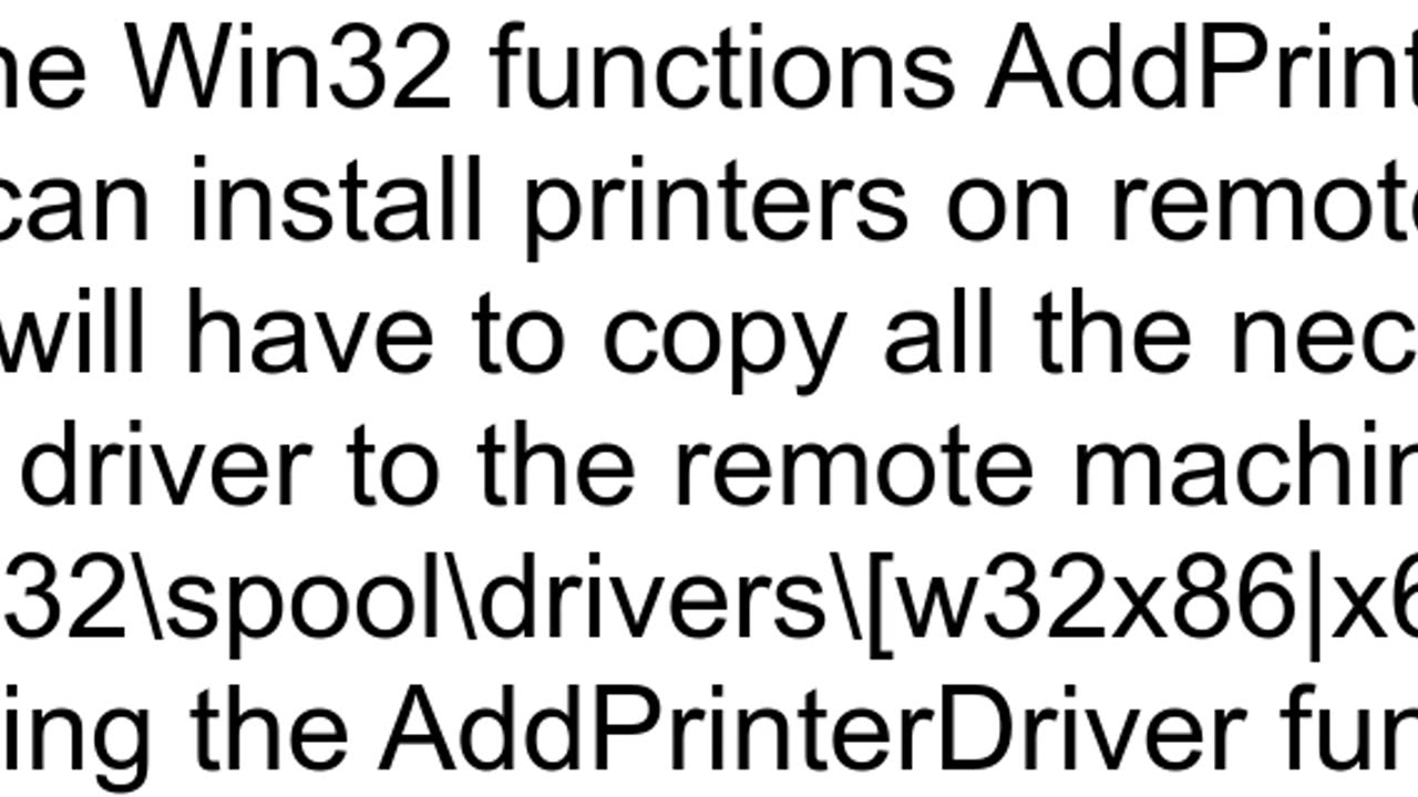 Install network printer on a remote computer