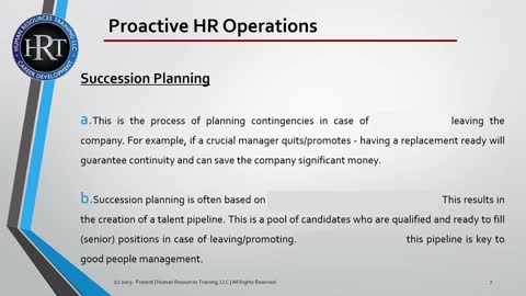 Succession Planning | Human Resources | HR Training | Course Generalist Specialist Benefits 313