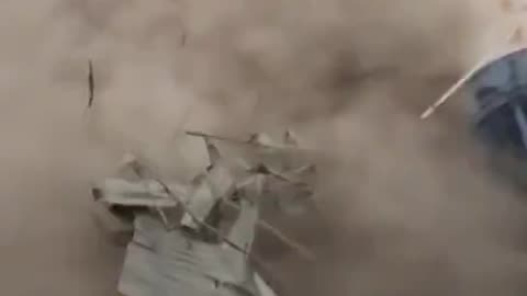 Extreme close range of the powerful tornado in Dongming, Shandong Province China