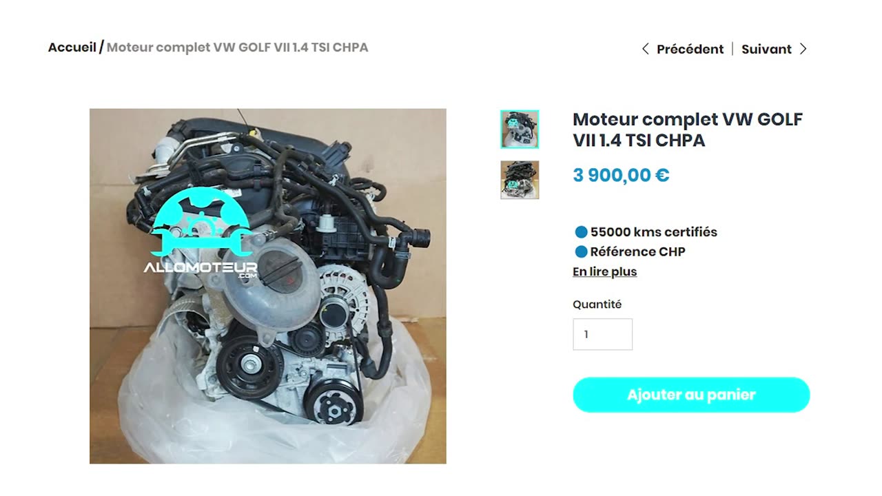 Moteur complet VW GOLF VII 1.4 TSI CHPA