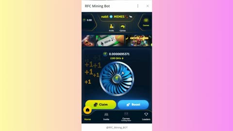 NEW MINING MINI APP BOT TELEGRAM RFC