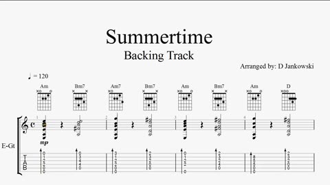 Jazzy Summertime Backing Track in Am