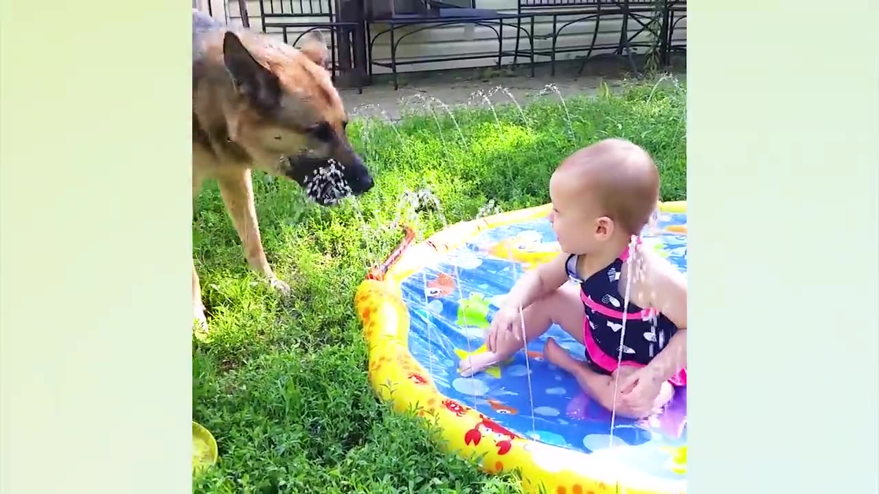 Funny babies playing With water Baby Outdoor videos