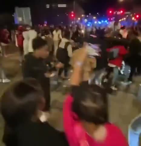 JUST ANOTHER FRIDAY NIGHT IN CHICAGO. NOT A WHITE FACE IN THE CROWD PARTICIPATING.