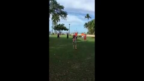 Patricia Leading Bragg Exercise Class In Hawaii