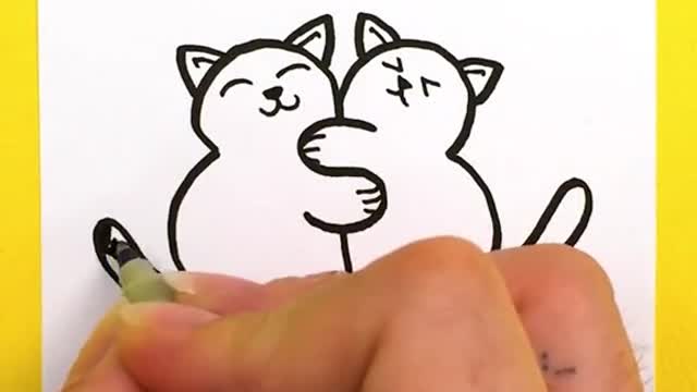Cartoon Kitten🐱🥰 #drawing #howtodraw #tutorial #art #foryou