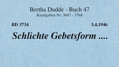 BD 3734 - SCHLICHTE GEBETSFORM ....